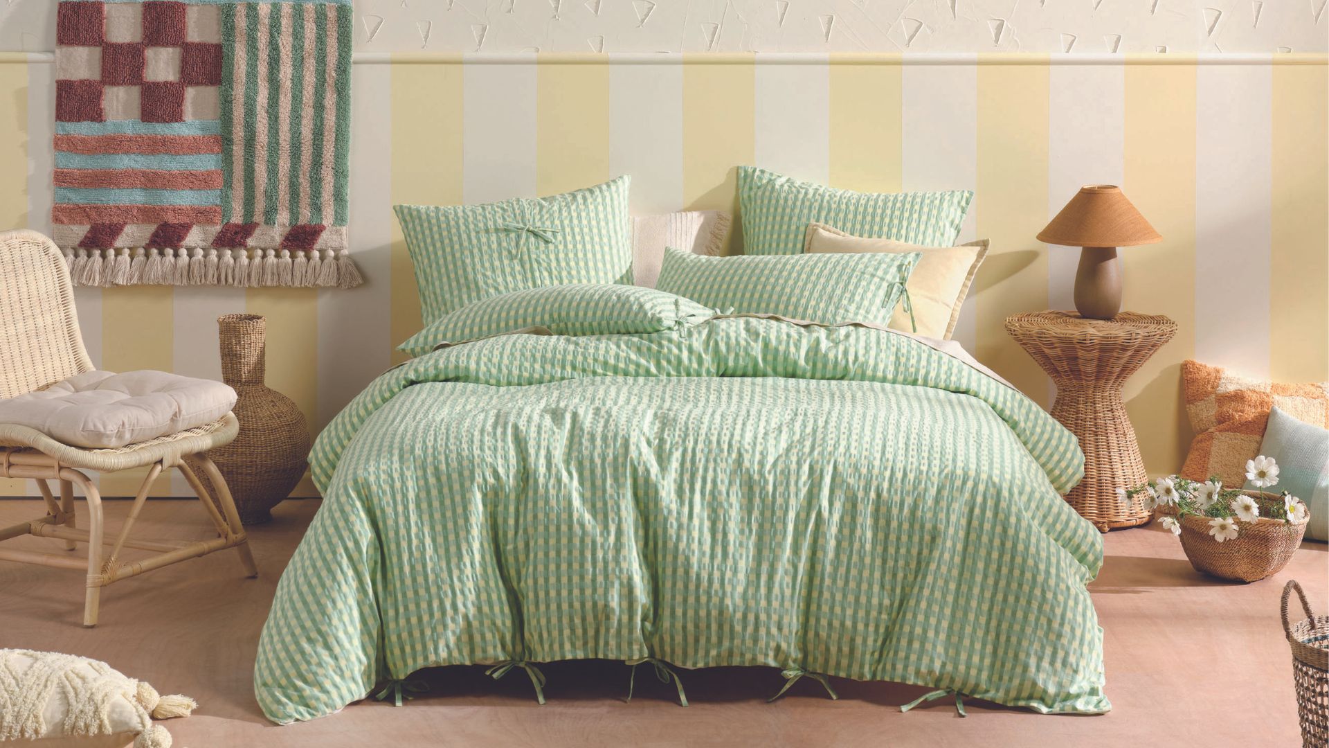 Linen House Ferrara Green Apple Cotton Quilt Cover Set