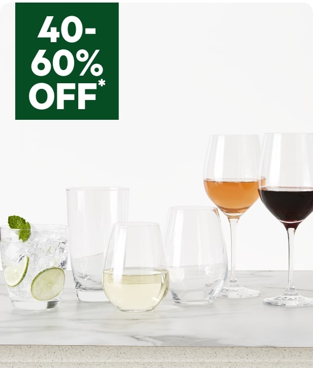 40% To 60% Off All Cutlery & Glassware