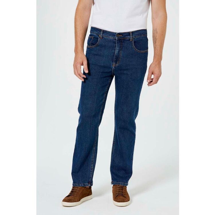 AMCO Mens Regular Leg Stretch Blue Denim Jeans | Harris Scarfe