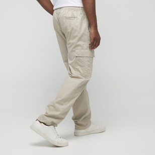 Savane Men's Panama Elastic Waist Zipfly Cargo Pants Stone