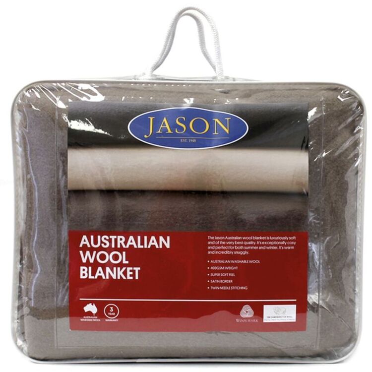 Jason 400 GSM Wool Blanket Taupe