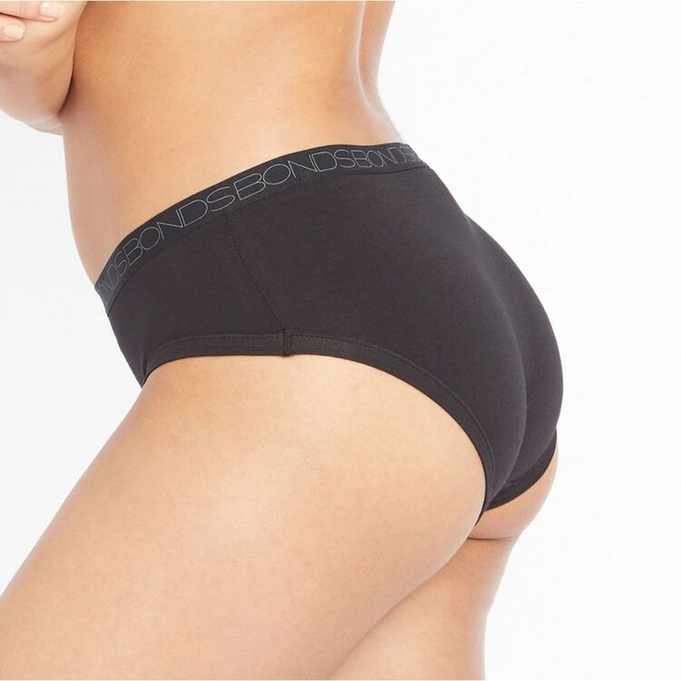 Bonds Cottontails Midi Women's Underwear Black Briefs - 3 PACK OR 6 PACK