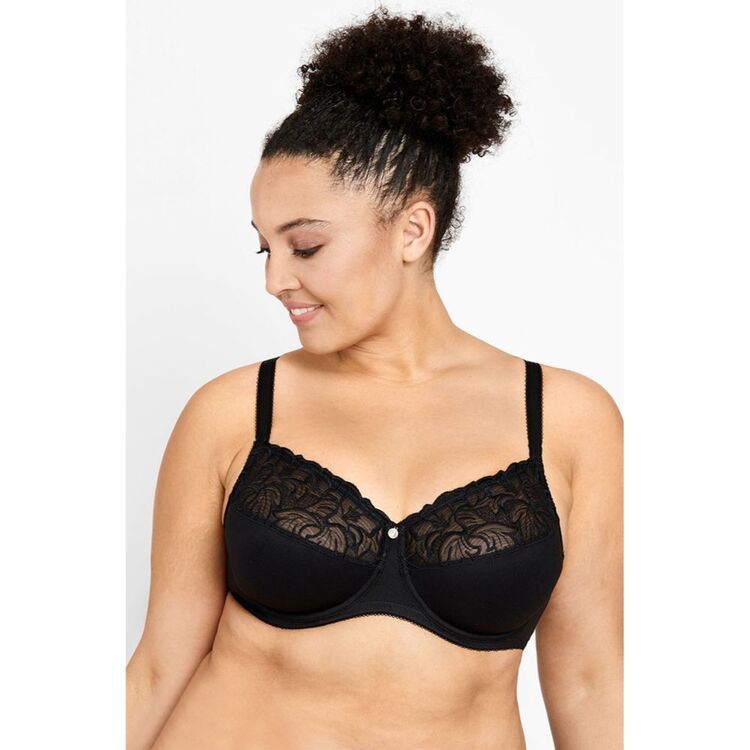 Shop Berlei Womens Classic Lace Embroidered Wirefree Bra Black - Dick Smith