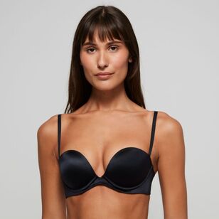 Fine Lines Women's Refined 6 Way Low Cut Strapless Convertible Bra Black