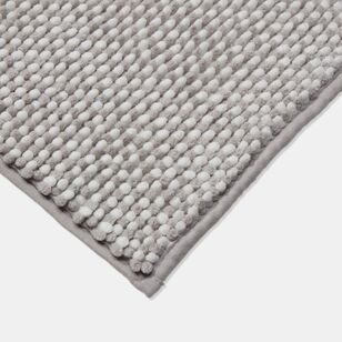 Soren Chenille Microfibre Bath Mat Silver 50 x 80 cm