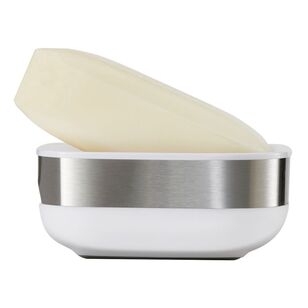 Joseph Joseph Slim Steel Soap Dish White