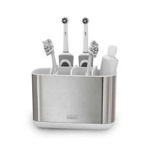 Joseph Joseph Easystore Steel Large Toothbrush Caddy Silver