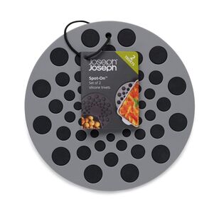 Joseph Joseph Spot-On Set Of 2 Round Grey Silicone Trivets