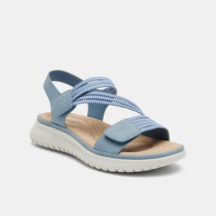 Just Bee Women's Sannah Memory Foam Sandals Sky