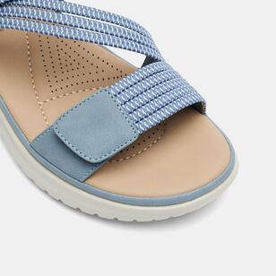 Just Bee Women's Sannah Memory Foam Sandals Sky