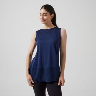 LMA Active Women's Mesh Insert Tank Navy