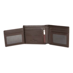 Jeff Banks Men's Tri Fold Wallet Dark Brown