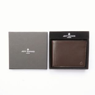 Jeff Banks Men's Tri Fold Wallet Dark Brown