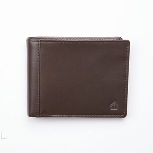 Jeff Banks Men's Tri Fold Wallet Dark Brown