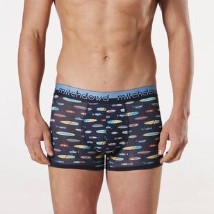 Mitch Dowd Men's Surf Stripe Bamboo Trunk Navy