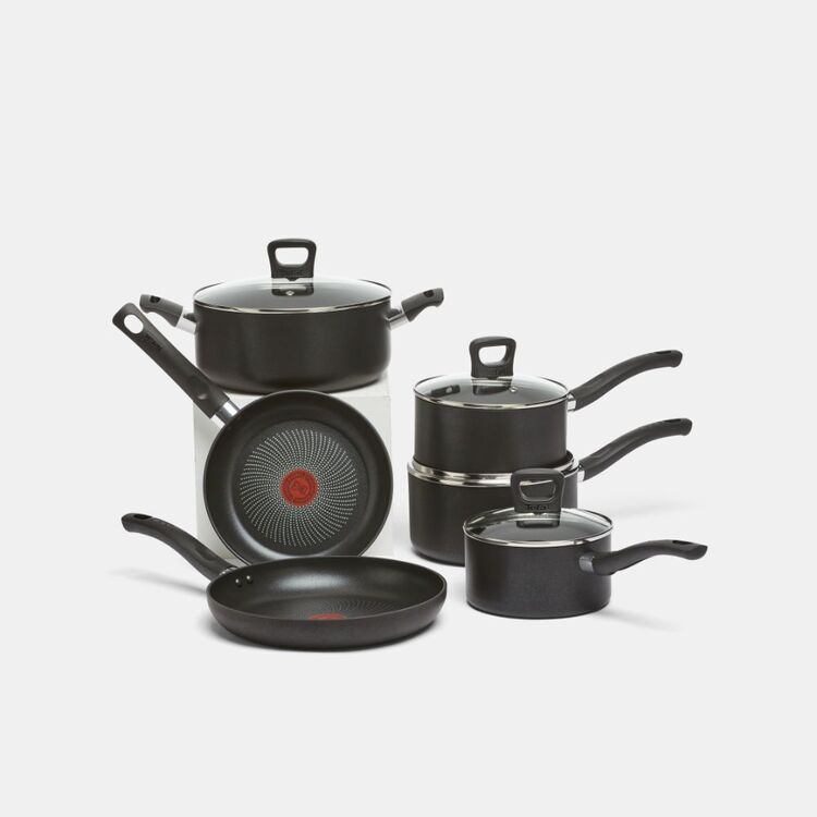 Tefal Induction Non-Stick 8 pcs Cookware Pots & Pan Set, Black