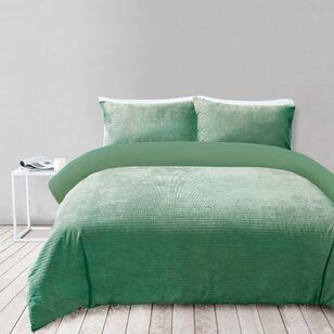 Soren Dune Corduroy Velvet Quilt Cover Set Green