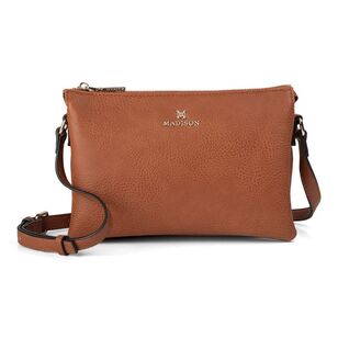 Madison Women's Avery Cross Body Bag Dark Tan One Size