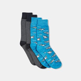 Nic Morris Men's Business Sock 2 Pack Shark