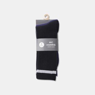 Nic Morris Men's Sports Sock 2 Pack Black