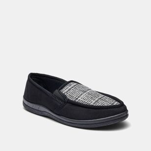 Weavers Men's Theodore Check Slipper Black & Chalk