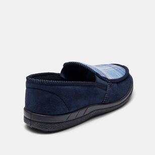 Weavers Men's Theodore Check Slipper Navy & Chalk