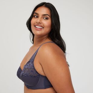 Sash & Rose Women's 2-Pack Underwire Minimiser Bra Charcoal & Blue 12F