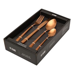 St Clare 16 Piece Stainless Steel Cutlery Set Rose Gold