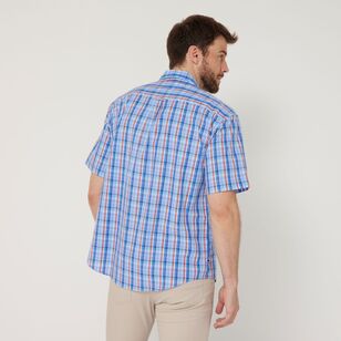 U.S. Polo Assn. Men's Yarn Dye Check Short Sleeve Shirt Blue Small