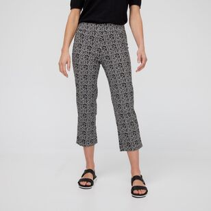 Khoko Smart Women's Bengalene Classic Capri Pant Black Floral