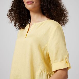 Khoko Collection Women's Relaxed Linen Shirt Daffodil 12
