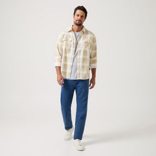 Bronson Basic Men's Fulham Printed Flannelette Shirt Natural