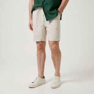 JC Lanyon Men's Eskdale Pull On Linen Short Sandstone X Large