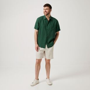 JC Lanyon Men's Eskdale Pull On Linen Short Sandstone X Large