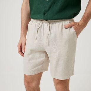 JC Lanyon Men's Eskdale Pull On Linen Short Sandstone X Large