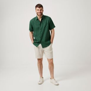 JC Lanyon Men's Eskdale Pull On Linen Short Sandstone X Large