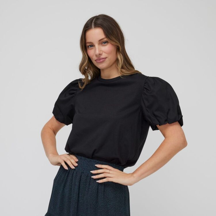 Leona Edmiston Ruby Women's Puff Sleeve Top Black