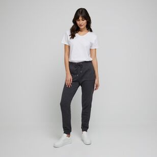 Khoko Collection Women's French Terry Jogger With Cuff Charcoal