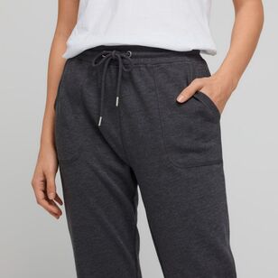 Khoko Collection Women's French Terry Jogger With Cuff Charcoal