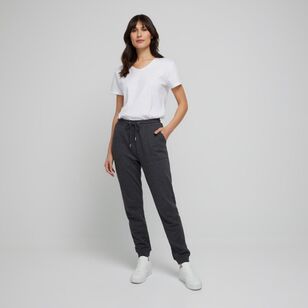 Khoko Collection Women's French Terry Jogger With Cuff Charcoal