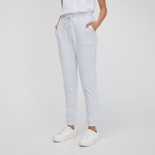 Khoko Collection Women's French Terry Jogger With Cuff Grey Marle