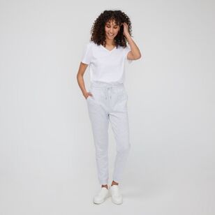 Khoko Collection Women's French Terry Jogger With Cuff Grey Marle