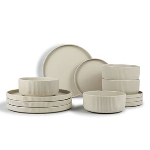 Soren Brighton 12-Piece Dinner Set Cream