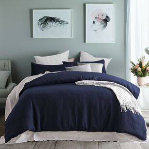 Accessorize Waffle Quilt Cover Set Navy