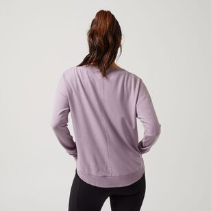 LMA Active Women's Curved Hem Fleece Top Lilac X Large