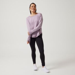 LMA Active Women's Curved Hem Fleece Top Lilac X Large