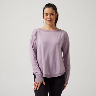 LMA Active Women's Curved Hem Fleece Top Lilac X Large