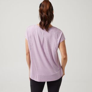 LMA Active Women's Slub Jersey Cap Sleeve Tee Mauve