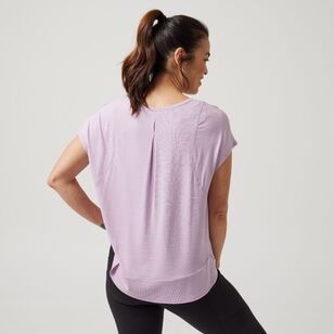 LMA Active Women's Slub Jersey Cap Sleeve Tee Mauve