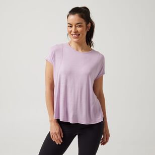 LMA Active Women's Slub Jersey Cap Sleeve Tee Mauve